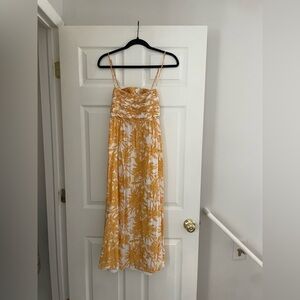 Floral Yellow and White Maxi Dress